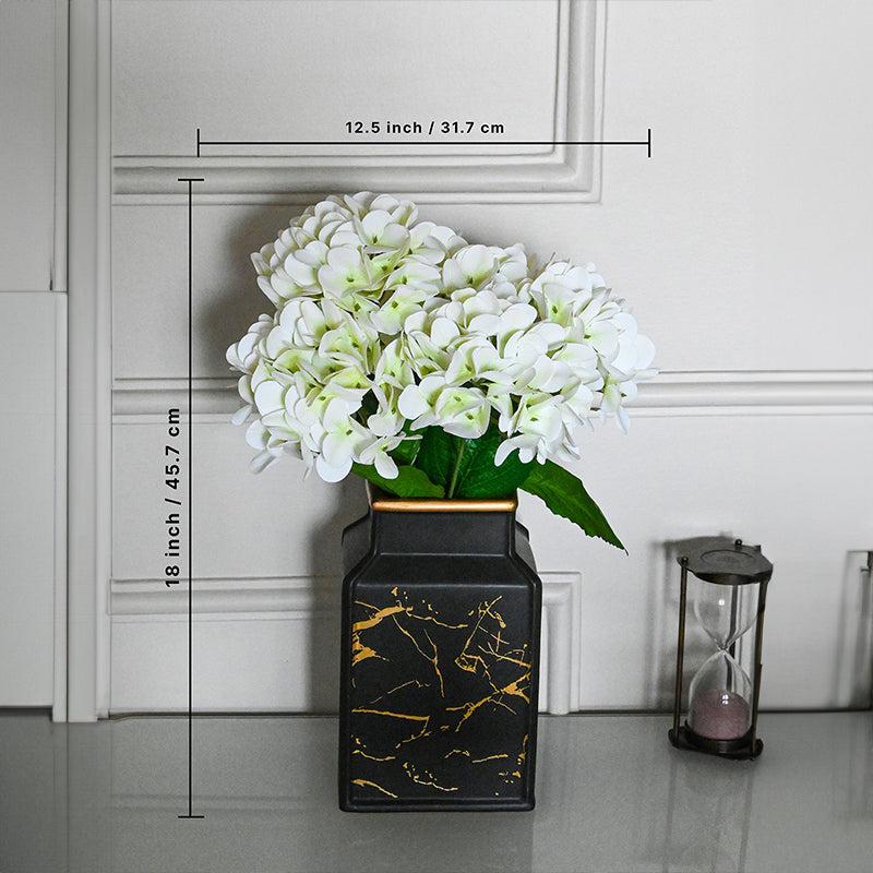 Buy Faux Everlasting Hydrangea Flower Stick - Off White Artificial Flowers from Vaaree