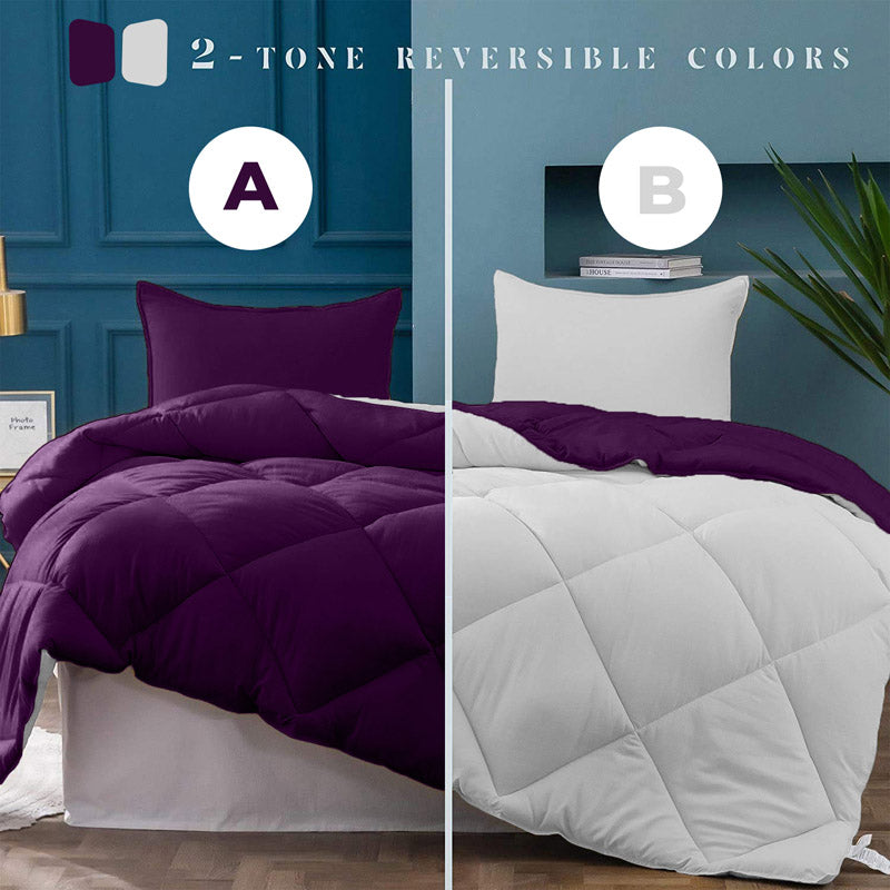 Buy Nihara Reversible Comforter - Violet & Ivory Comforters & AC Quilts from Vaaree