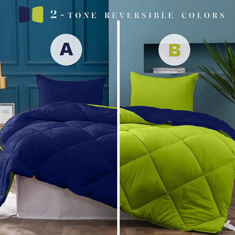 Buy Nihara Revesible Comforter - Green & Dark Blue Comforters & AC Quilts from Vaaree