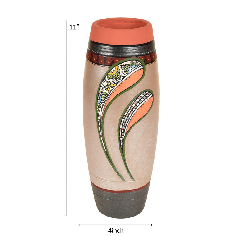 Buy Rachany Handpainted Terracotta Vase Vase from Vaaree