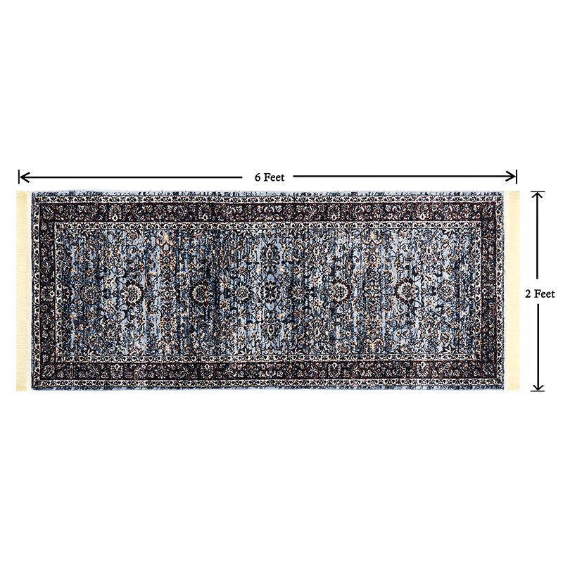 Buy Aavni Flora Runner Rug - Blue Runner Rug from Vaaree