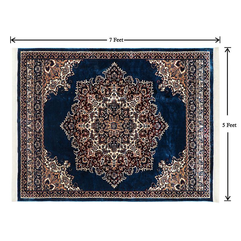 Buy Sinera Ethnic Carpet - Dark Blue Carpet from Vaaree