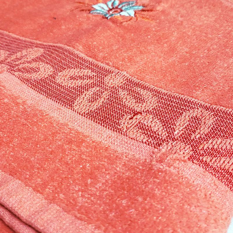 Buy Reto Flora Bath Towel - Orange Bath Towels from Vaaree