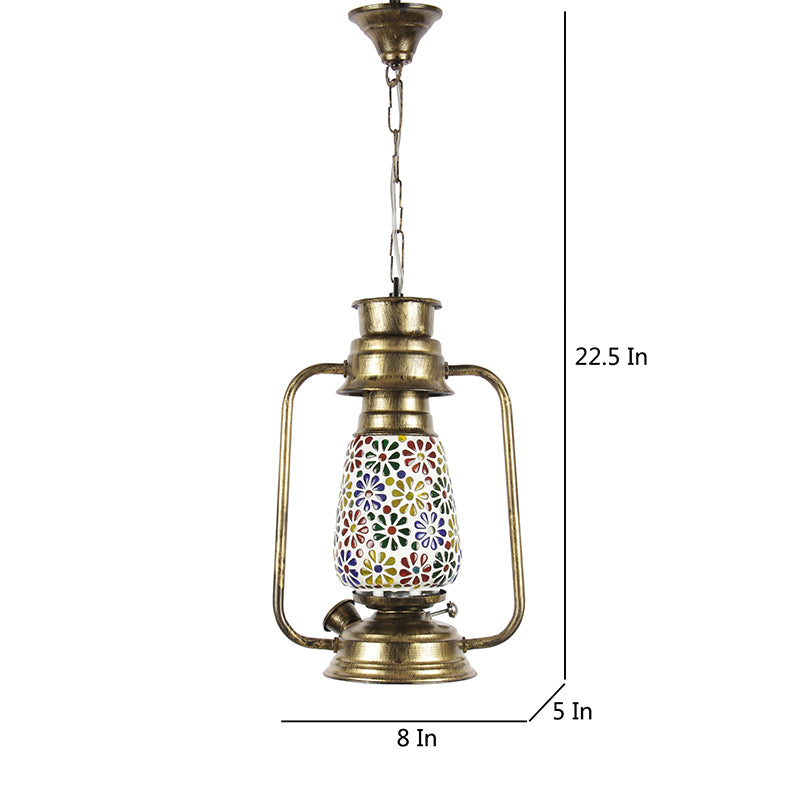 Buy Madhura Mosaic Lantern Ceiling Lamp - Gold Ceiling Lamp from Vaaree