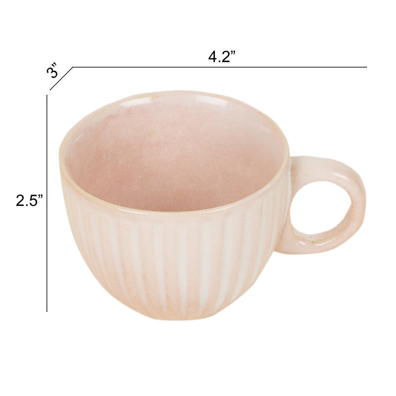 Buy Rihaana Ceramic Cup (135 ML) - Set of Six Tea Cup & Saucer from Vaaree