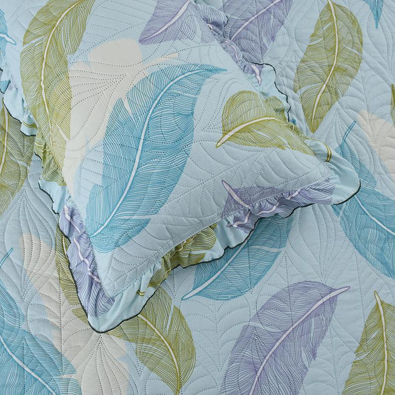 Buy Pastel Leaves Bedcover Bedcovers from Vaaree