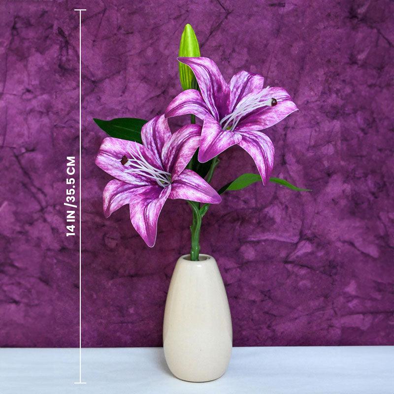 Buy Faux Everlasting Lily Flower Stick - Purple Artificial Flowers from Vaaree