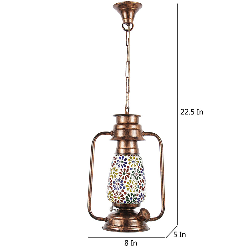 Buy Madhura Mosaic Lantern Ceiling Lamp - Copper Ceiling Lamp from Vaaree