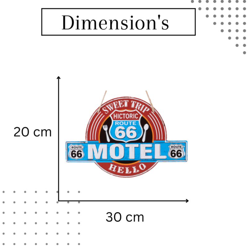 Buy Motel Route 66 Metal Wall Accent Wall Accents from Vaaree