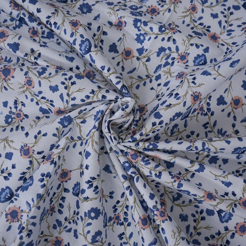 Buy Anvisha Floral Bedsheet - Blue Bedsheets from Vaaree