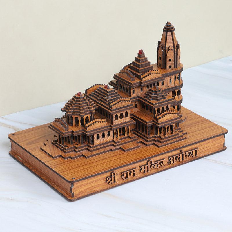 Buy Divine Teal Wood Ram Mandir Showpiece Showpieces from Vaaree