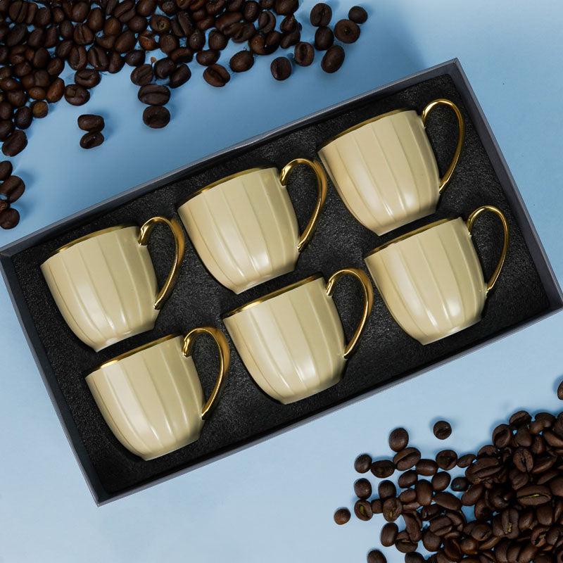 Buy Alchemy Beige Cup (220 ML) - Set Of Six Mug from Vaaree