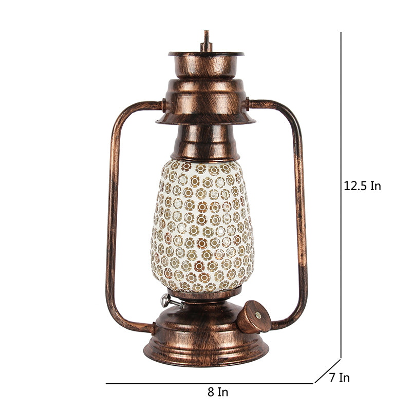 Buy Navina Mosaic Lantern Table Lamp - Copper Table Lamp from Vaaree