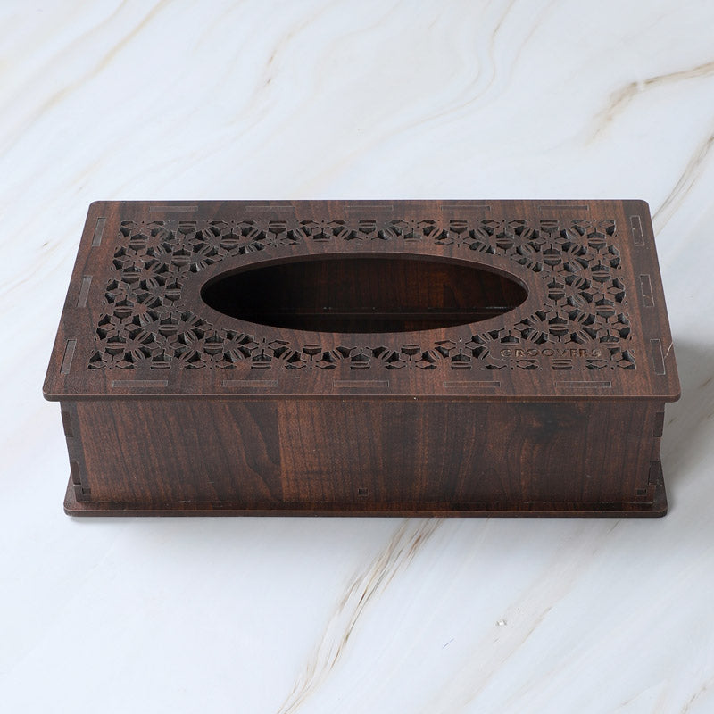 Buy Galenta Tissue Box - Dark Brown Tissue Holder from Vaaree