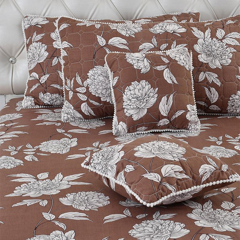 Buy Sumera Pompom Laced Floral Bedding Set - Five Piece Set Bedding Set from Vaaree