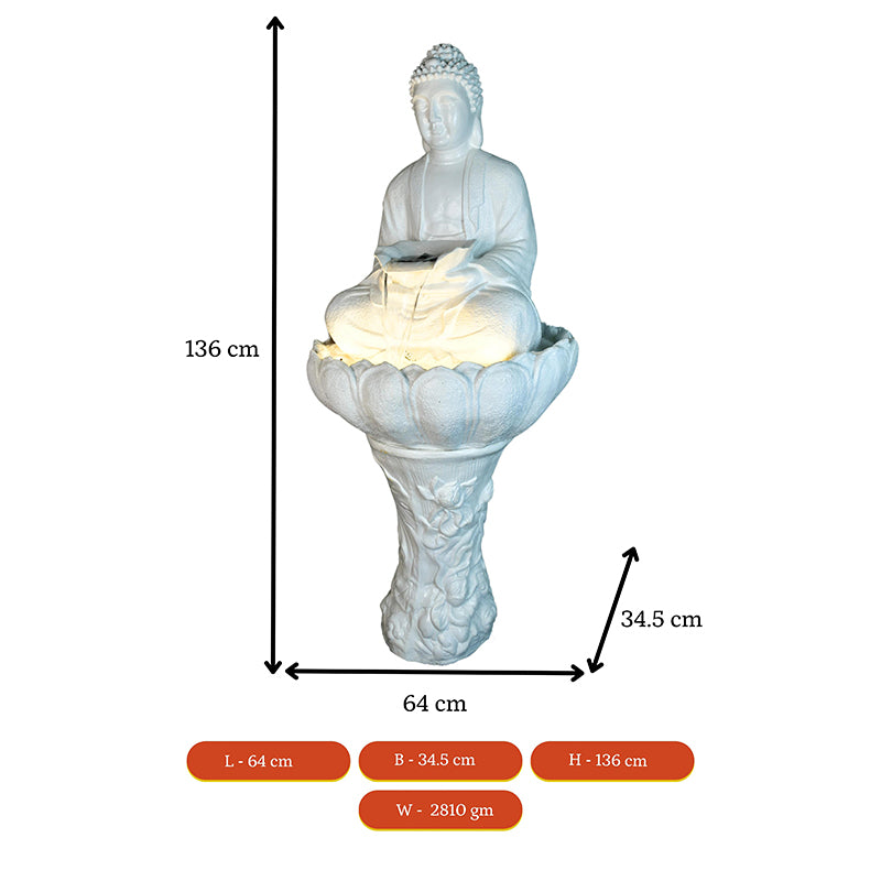 Buy White Buddha Kamal Showpiece Showpieces from Vaaree