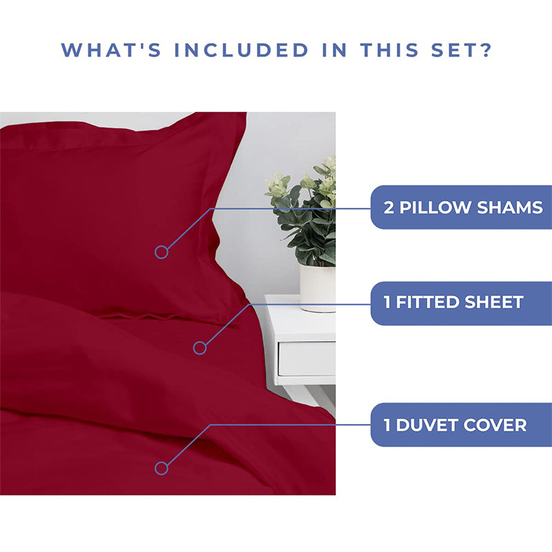 Buy Evelyn Bedding Set - Maroon Bedding Set from Vaaree