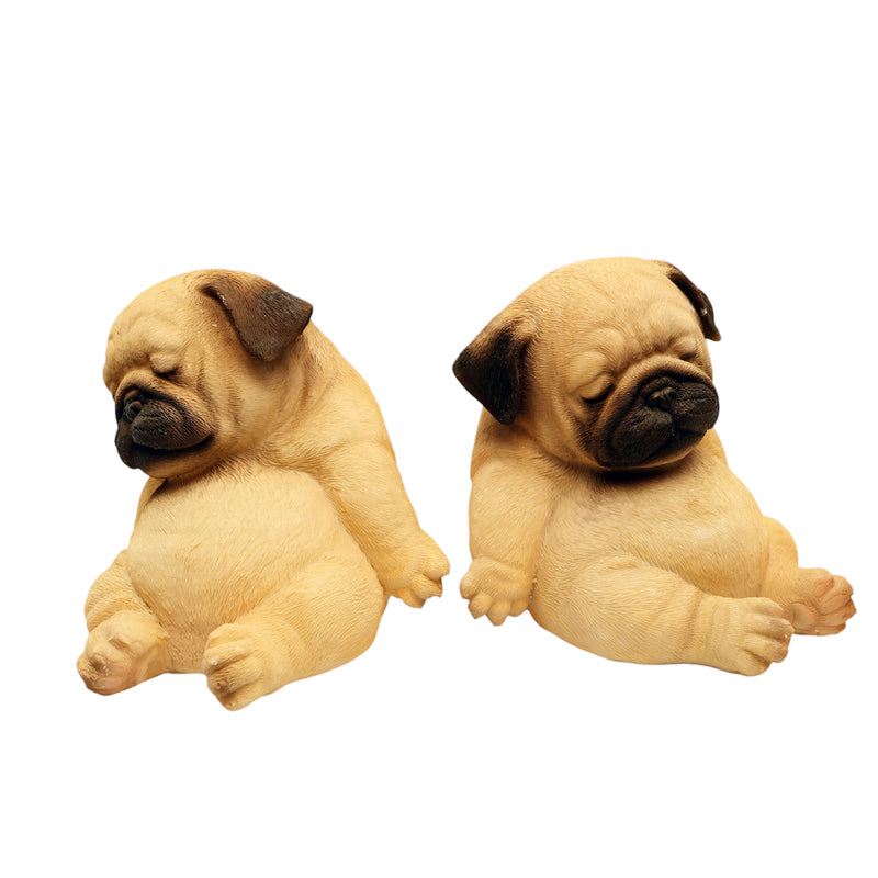 Buy Lazy Pug Showpiece - Set Of Two Showpieces from Vaaree