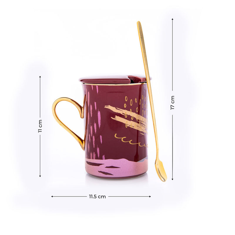 Buy Alessi Abstract Red Mug (250 ML) - Three Piece Set Mug & Tea Cup from Vaaree