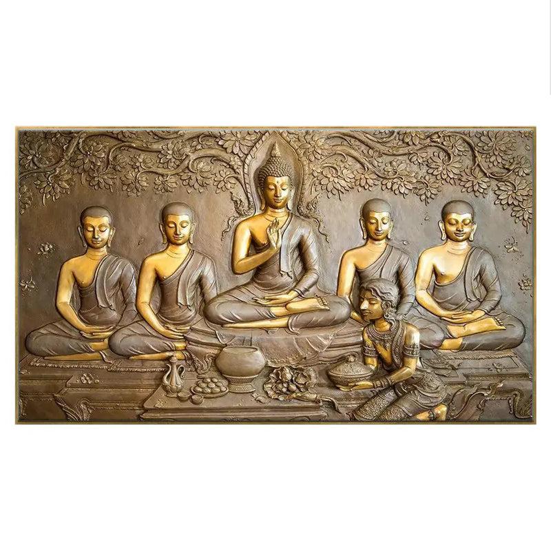 Buy Sacred Buddha And Wise Disciple Wall Painting Wall Art & Paintings from Vaaree