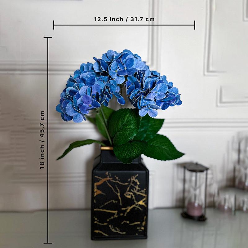 Buy Faux Everlasting Hydrangea Flower Stick - Blue Artificial Flowers from Vaaree