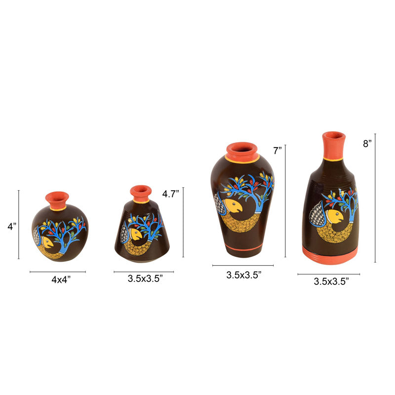 Buy Meluha Terracotta Vase - Four Piece Set Vase from Vaaree