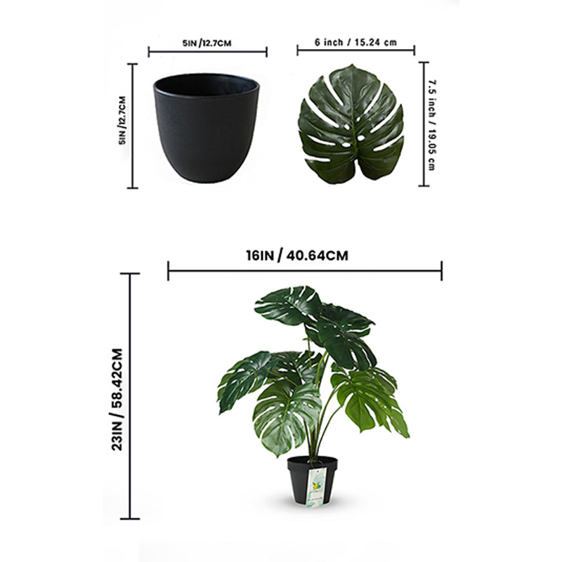 Buy Faux Everlasting Monstera Plant With Pot - 58 Cms Artificial Plants from Vaaree