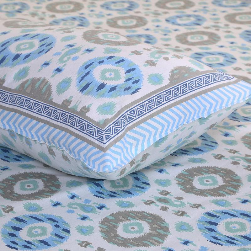 Buy Sienna Ethnic Bedsheet - Blue Bedsheets from Vaaree