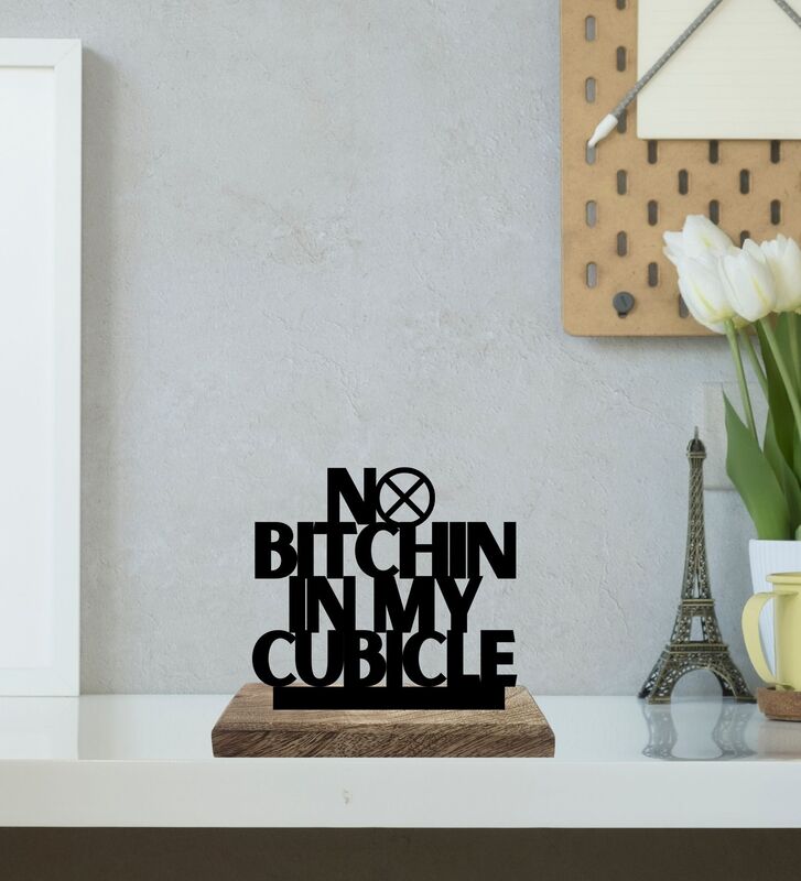 Buy Quiet Cubicle Busy Brain Typography Showpiece - Set Of Two Showpiece from Vaaree