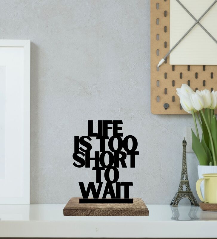 Buy Short Life Big Moves Typography Showpiece - Set Of Two Showpieces from Vaaree