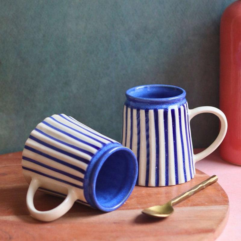 Buy Rogo Stripe Mug (350 ML) - Blue Mug & Tea Cup from Vaaree