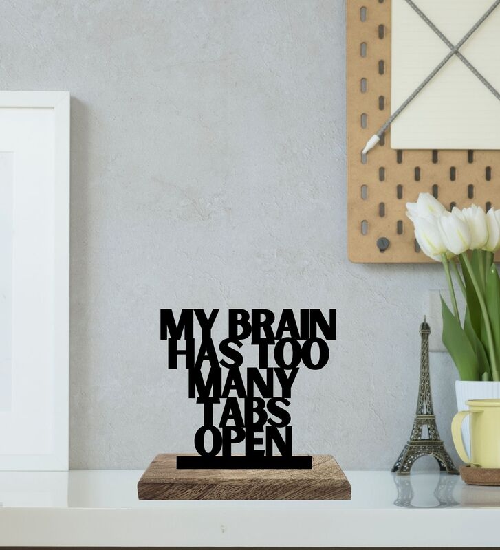 Buy Quiet Cubicle Busy Brain Typography Showpiece - Set Of Two Showpiece from Vaaree