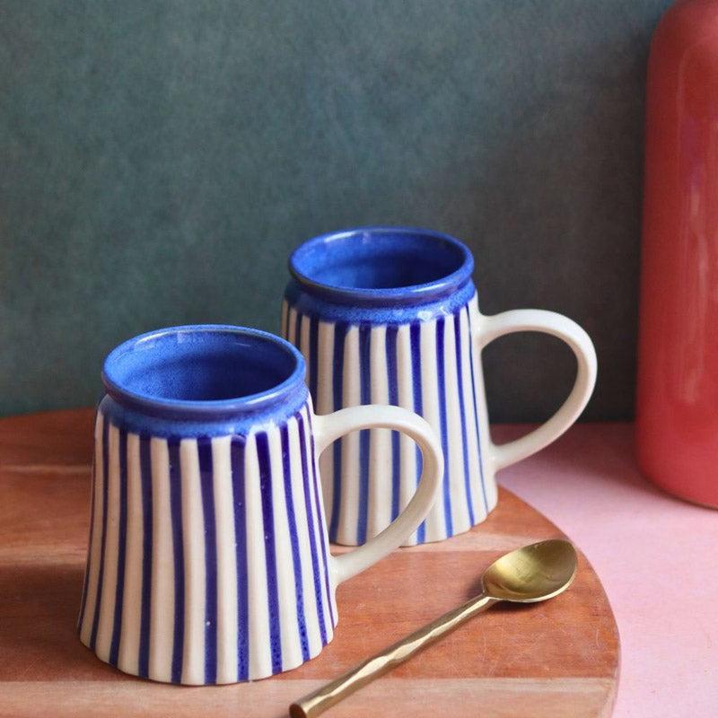 Buy Rogo Stripe Mug (350 ML) - Blue Mug & Tea Cup from Vaaree