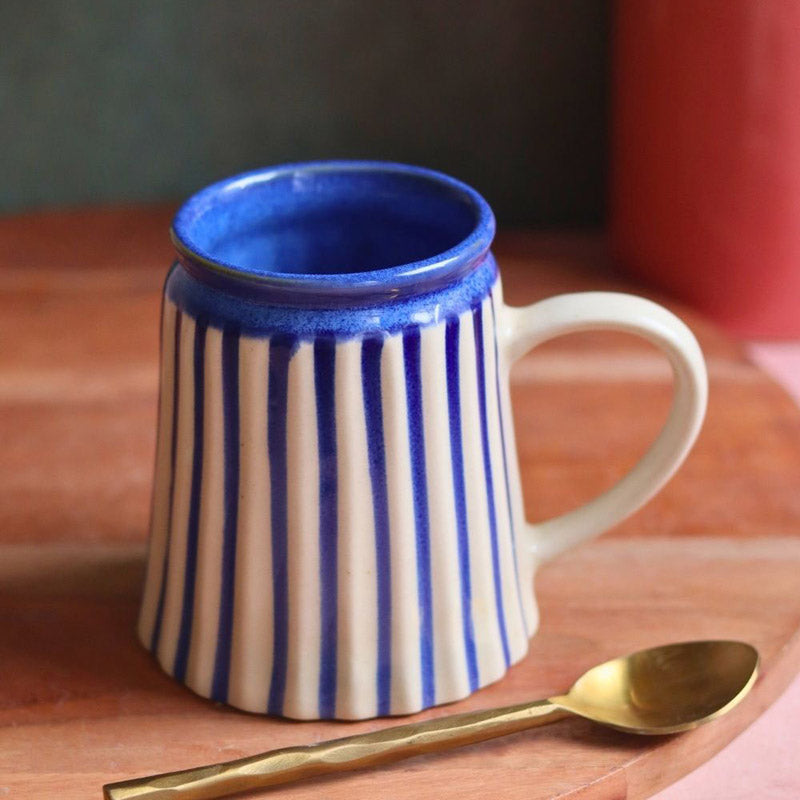 Buy Rogo Stripe Mug (350 ML) - Blue Mug & Tea Cup from Vaaree