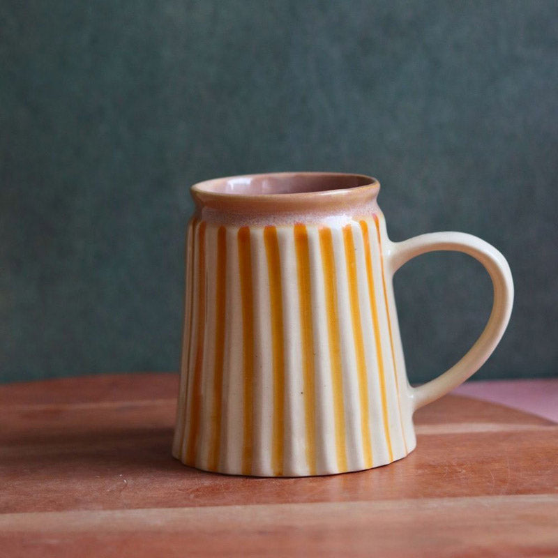 Buy Rogo Stripe Mug (350 ML) - Yellow Mug & Tea Cup from Vaaree