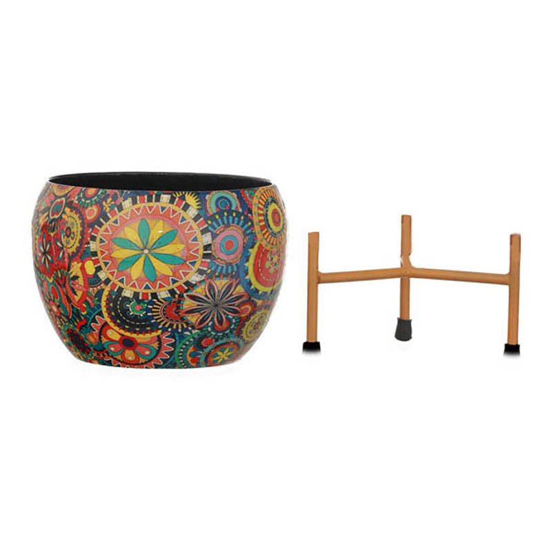 Buy Mithuna Ethnic Handcrafted Planter With Stand - Four Piece Set Pots & Planters from Vaaree