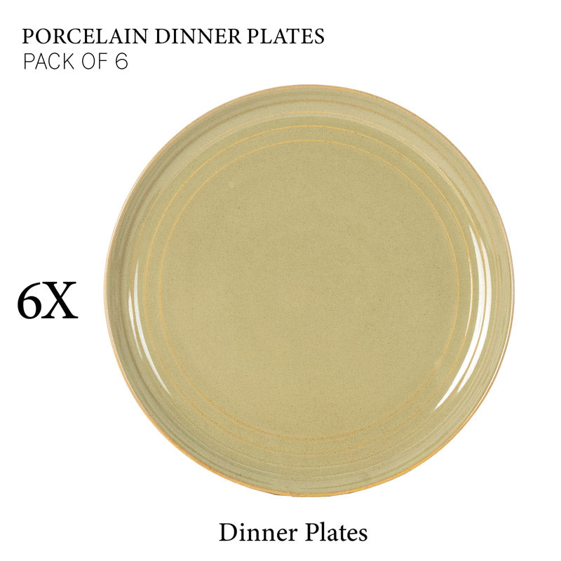 Buy Estia Dinner Plate (Olive Green) - Set Of Six Dinner Plate from Vaaree