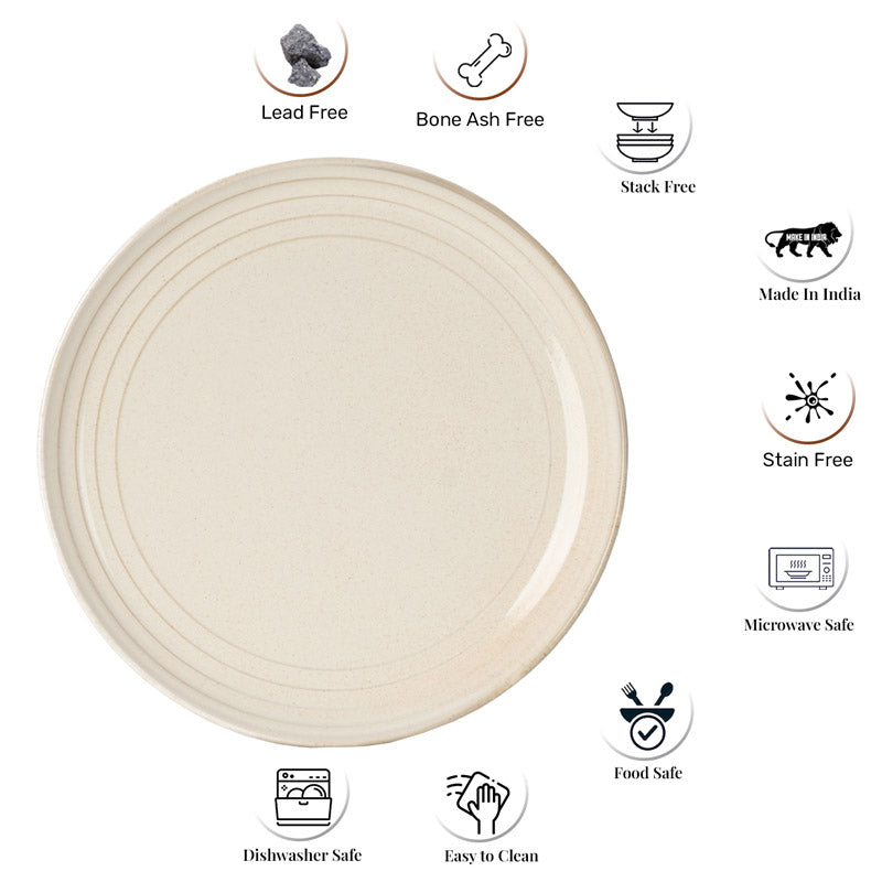 Buy Estia Dinner Plate (Spanish White) - Set Of Six Dinner Plate from Vaaree