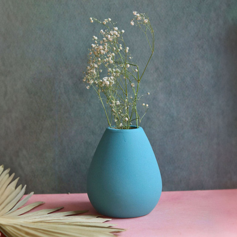 Buy Yelena Ceramic Vase - Blue Vase from Vaaree