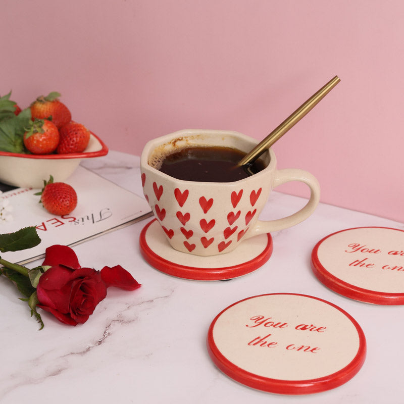 Buy Hearty Glow Cup & Coaster - Two Piece Set Mug & Tea Cup from Vaaree