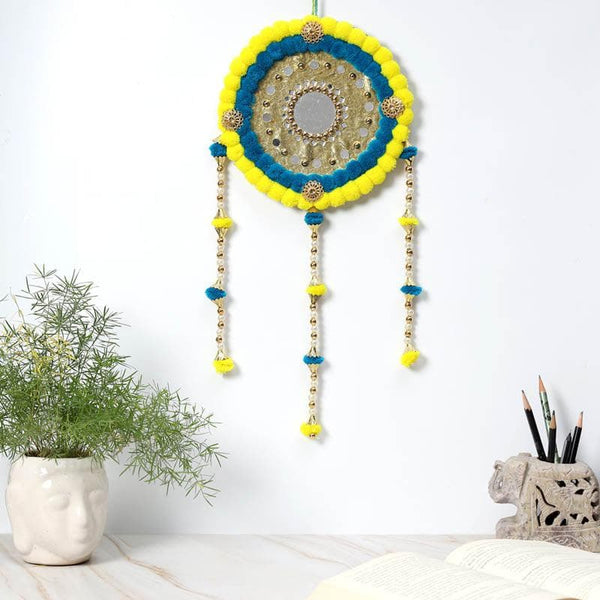 Buy Round Festive Latkan - Yellow & Blue Online in India | Latkans on Vaaree