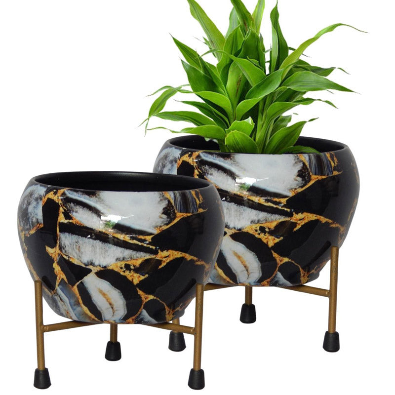 Buy Axl Smudge Planter With Stand - Set Of Two Pots & Planters from Vaaree