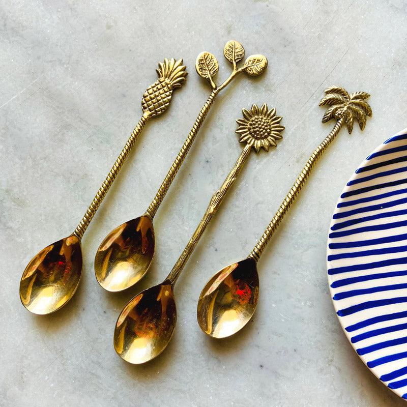 Buy Lesa Decorative Brass Spoon - Set Of four Spoon from Vaaree