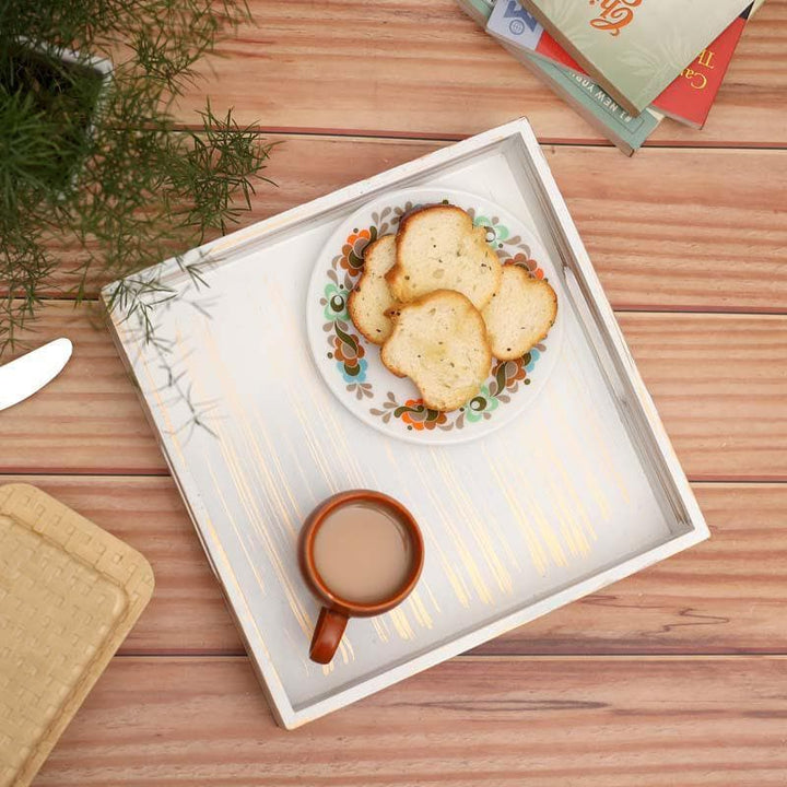 Buy Pristine Preto Serving Tray (White) - Big at Vaaree online | Beautiful Tray to choose from