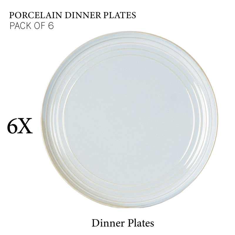 Buy Estia Dinner Plate (Artic Blue) - Set Of Six Dinner Plate from Vaaree