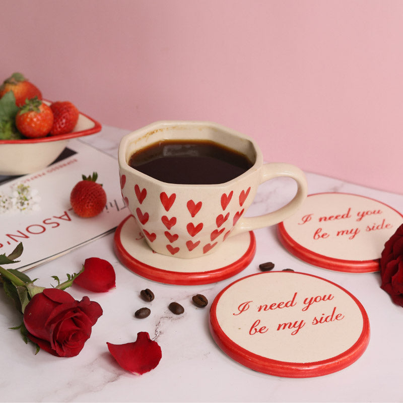 Buy Love Lamina Cup & Coaster - Two Piece Set Mug & Tea Cup from Vaaree