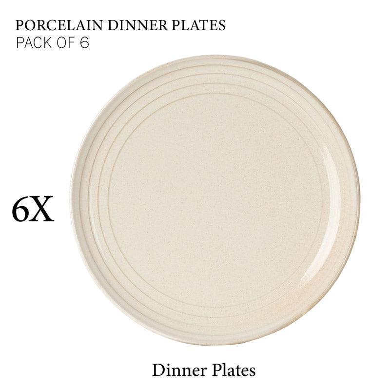 Buy Estia Dinner Plate (Spanish White) - Set Of Six Dinner Plate from Vaaree