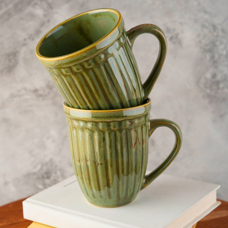 Buy Regina Ceramic Cup (Green) - 230 ML Mug & Tea Cup from Vaaree