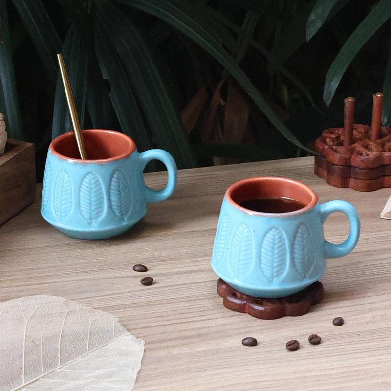 Buy Bergo Blue & White Cup (200 ML) - Set of Two Mug & Tea Cup from Vaaree