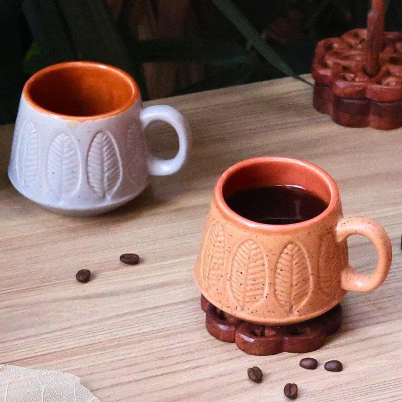 Buy Bergo Grey & Brown Cup (200 ML) - Set of Two Mug & Tea Cup from Vaaree